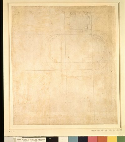 Dibujo arquitectónico de Michelangelo Buonarroti